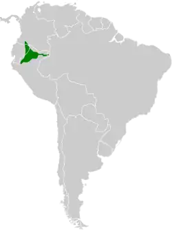 Distribución geográfica del picoplano ojinaranja.