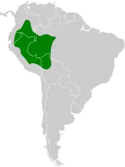 Distribución geográfica del picoplano cabeciverde.