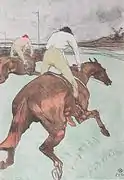 El jockey, de Toulouse-Lautrec (1899). Postimpresionismo.