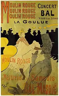 Cartel de Toulouse-Lautrec para el Moulin Rouge.