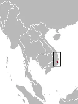 Distribución del ciervo ratón de Vietnam (2008)