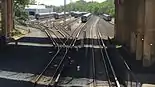 Vista del taller ferroviario desde la estación