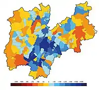Variación de la población entre 2011 y 2020