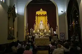 Triduo a la Virgen del Rocío en la Iglesia de San Lázaro (Málaga).