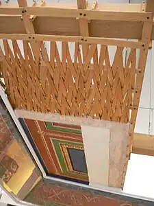 Reconstrucción demostrativa de un techo suspendido romano en un palacio imperial de hacia 306 d.C. en Tréveris, Alemania.