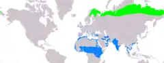 Distribución de Tringa erythropus