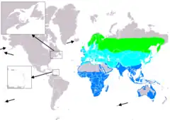 Distribución de Tringa nebularia