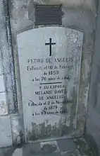 Tumba de Pedro de Angelis en el Cementerio de la Recoleta.