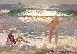 Dos bañistas en la playa de Skagen (1913)