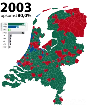 Elecciones generales de los Países Bajos de 2003