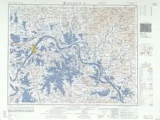 Mapa que incluye a Hanyang (mostrado como HAN-YANG 漢陽) (1953)