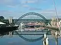 Puentes sobre el río en el centro de Newcastle upon Tyne
