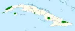 Distribución geográfica del tirano cubano.