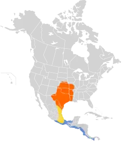 Distribución geográfica de la tijereta rosada.