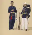 Comandante y soldado de la infantería imperial brasileña en la Guerra de la Triple Alianza.