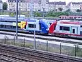 Trenes SNCF y CFL en Metz.