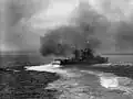 USS Nashville bombardeando la isla Kiska.
