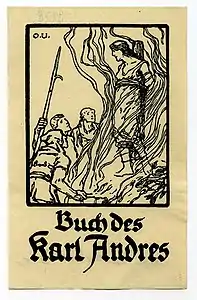 Ex libris para Karl Andres, La quema de las brujas, 1920