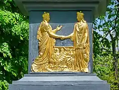 Bajorrelieve en el monumento en Lublin conmemorando la unión entre Polonia y Lituania, Paweł Maliński (1826).