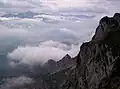 Vista desde el Untersberg en un día nublado.