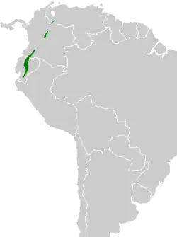 Distribución geográfica del cachudito ágil.