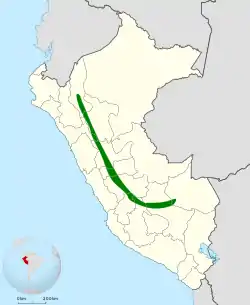 Distribución geográfica del cachudito liso.