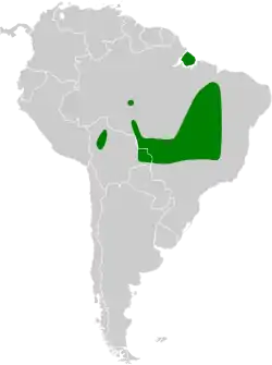 Distribución geográfica de la columbina colilarga.