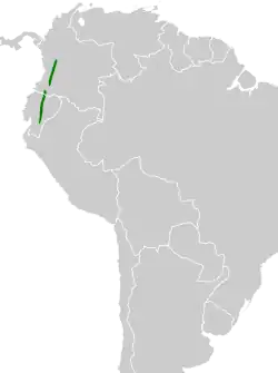 Distribución geográfica de la tangara de Stolzmann.