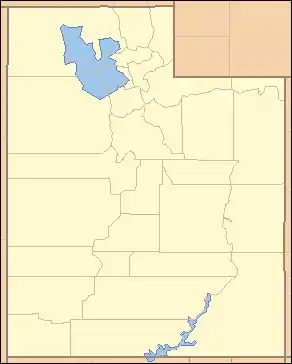 Map of Utah divided into its 29 counties, each labeled with two letters. The most northwestern county is labeled "BE".