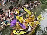 Activistas intersexuales en un bote en el Orgullo del Canal de Utrecht en los Países Bajos, el 16 de junio de 2018