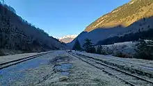 Vías de tren abandonadas en Les Forges d'Abel