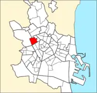 Localización del barrio en Valencia.