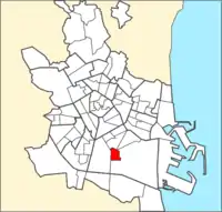 Localización del barrio en Valencia.