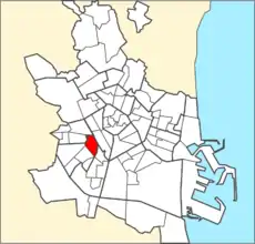 Localización del barrio dentro de Valencia.