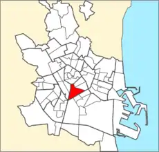 Localización del barrio dentro de Valencia.
