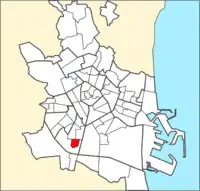 Localización del barrio dentro de Valencia.