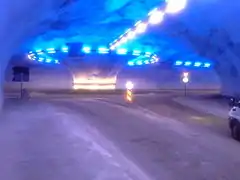 La rotonda en el túnel de Vallavik