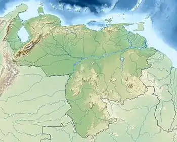 Localización de la Gran Sabana en Venezuela.