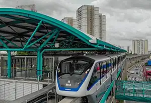 Fotografía del monorraíl de la Línea 15, del Metro de São Paulo