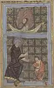 Santo Omer salva y perdona su servidor ; Vida de santo Omer ; siglo XI, Capítulo de la Catedral ; Ms 698. Biblioteca municipal de santo-Omer.