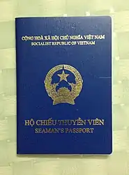 Pasaporte de marinero vietnamita.