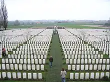 Cementerio militar de la Primera Guerra Mundial de Tyne Cot en el Saliente de Ypres, en Bélgica