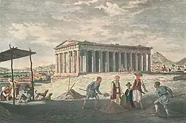 Templo de Hefesto en Atenas, pintado por Stuart