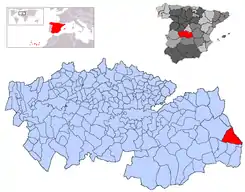 Extensión del municipio en la provincia.