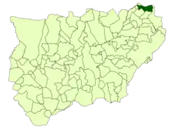 Extensión del municipio en la provincia.