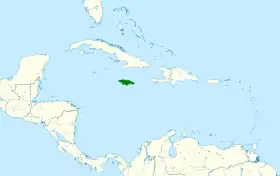Distribución geográfica del vireo jamaicano.