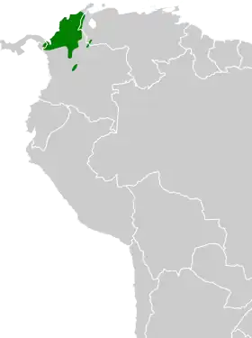 Distribución geográfica del vireón cejiamarillo.