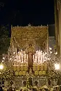 La Virgen del Rocío en su trono de Semana Santa