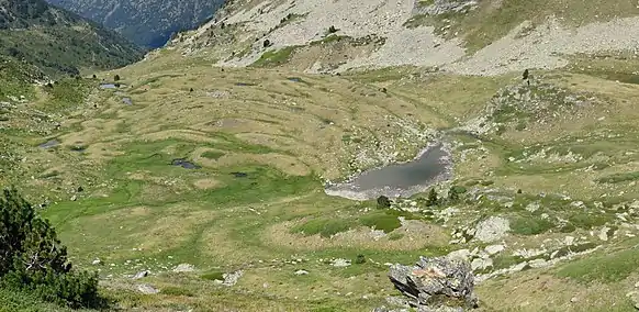 Glaciar rocoso espatulado o de piedemonte de Basses del Siscaró, Soldeu (Andorra)