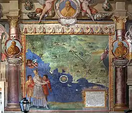 Frescos en la sala regia o erculea del palazzo dei Priori (Viterbo)